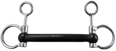 Equine Smile ES0158 JW Gebiss Baucher Trense Bauchergebiss Stangengebiss mit Flexibel Gummi Stange Gebissstärke 17 mm (14.5 cm)