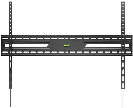 goobay TV Wandhalterung -Fixed- 43 bis 100 Zoll (109-245 cm) Extraflache Wandhalterung (2,7 cm Abstand) mit integrierter Wasserwaage, TV Halterung bis 75 kg, kompatibel mit Vesa 900x600 Schwarz-79759