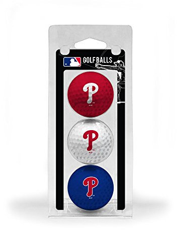 Team Golf MLB Philadelphia Phillies Lot de 3 balles de Golf de Taille réglementaire, Impression Durable aux Couleurs de l’équipe