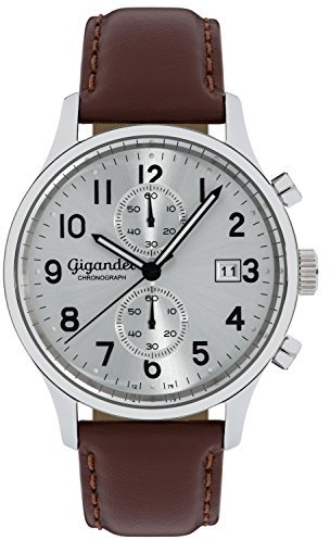 Gigandet Herren-Armbanduhr Chronograph Quarz Analog mit Lederarmband Skyscraper G49-002
