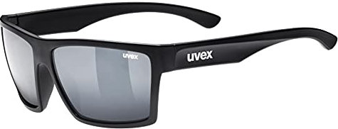 uvex LGL 29 - Sonnenbrille für Damen und Herren - starker Schutz vor Sonnenstrahlung - inkl Schriftzug auf den Bügeln - black matt/silver - one size
