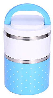 Yosoo picnic lunch, box, pot bread box, portable isolated thermal stainless steel, interior insulation, leak proof spout with handle, food container, food carrier for food., blue, 930 ml