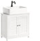 SoBuy Meuble Sous Lavabo avec 2 Portes et 2 Étages, Placard de Rangement Salle de Bain, L60 x P35 x H58 cm, Blanc, FRG237-W