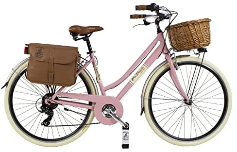 Via Veneto by Canellini Bici Vélo Citybike Byciclette CTB Femme Dame Vintage Retro Via Veneto Aluminium Boite (Rose, 50)