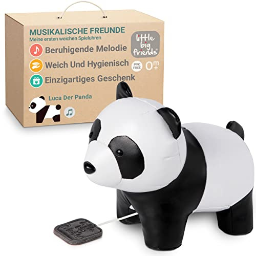 Little Big Friends Musical Animals Baby Music Box | Musical Animal Plush | Easy to Clean | Soft Fabric | Panda Lucas