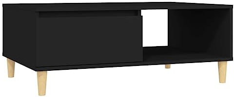 vidaXL Couchtisch Modernes Design Beistelltisch Wohnzimmertisch Kaffeetisch Sofatisch Teetisch Tisch Wohnzimmer Schwarz 90x60x35cm Holzwerkstoff