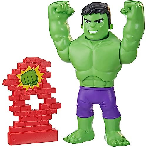 SPIDEY AND HIS AMAZING FRIENDS Hasbro Marvel Schmetter-Power Hulk Vorschulspielzeug, 25 cm große Hulk Action-Figur, ab 3 Jahren, Multi, F5067