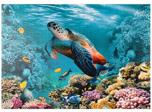 MyPuzzle Unterwasserwelt mit Schildkröte und Korallen - Premium 1000 Teile Puzzle - MyPuzzle Sonderkollektion von Puzzle Galaxy