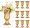 Sziqiqi Gold Metal Vase for Flowers - 10Pcs Small Vintage Urn Vase for Wedding Table Centerpiece, Trumpet Flower Arrangement Pots for Anniversary Ceremony Party Birthday Decoration, 23cm