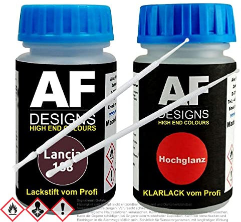 Alex Flittner Designs Lackstift Set für Lancia 188 Rojo Arizona Per. Klarlack Lacktupfer Autolack