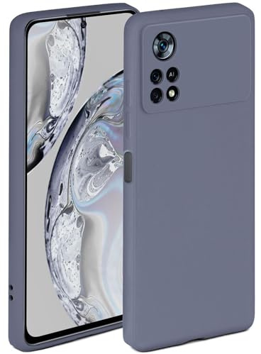 ONEFLOW Soft Case für Poco X4 Pro 5G Hülle aus Silikon mit Kameraschutz, Silikonhülle mit erhöhtem Schutz fürs Display, Backcover Schutzhülle, weiche Handyhülle, Blau Grau