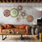 WENCY Juego de 5 Piezas de Decoración de Cestas Tejidas,Cestos Mimbre Decoración Pared,Cestas Decorativas Redondas para Colgar,Esculturas de Pared,Decoración de Pared,Platos Decorativos Pared