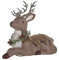Beliani Weihnachtsdeko Rentier Dekofigur Weihnachtsfigur Webpelz braun 38 cm Tapio