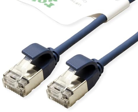 ROLINE GREEN Câble Patch U/FTP Cat.6A (Class EA), LSOH, Slim, Bleu, 0,3 m