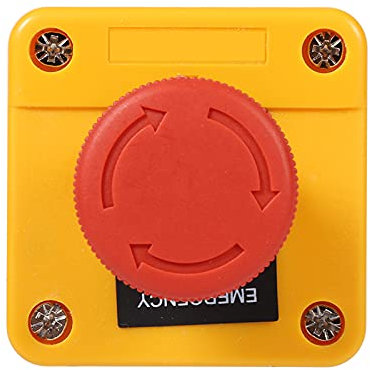 not aus Schalter,Not Aus Taster 230V,Notausschalter,Obere Taste,Notausstiegstaste,Notausschalter 1Pc 660V 10A Kunststoffgehäuse Rotes Schild Notaus-Pilzdruckschalter Neu