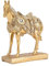 BuyWeek Stehende Pferdestatue, Gold Pferde Skulptur Dekoration Kunstharz Pferd Figuren Kunst Ornament für Heim Büro Wohnzimmer Dekoration