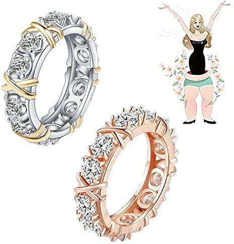 Moissanit-Magnetologie Lympvitätsring, Moissanit X Kreuzring, löst den Blutkreislauf und die Lymphknoten, magnetischer Zirkonia Ring für Gewichtsverlust (9