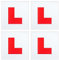 BOBOZHONG Learner L Plates, 4 Pack Adhesive Stickers for Car & Motorcycle, Non-Magnetic Learning Plates for Glass, 17.8 * 17.8CM