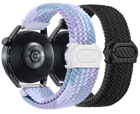 ZZHBSR Gewebtes Nylon Uhrenarmband 20mm Armband für Damen Herren Uhrenarmbänder Elastisch Smartwatch Ersatzarmband Schnellverschluss Verstellbares Atmungsaktive Sport Watch Strap