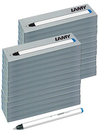 LAMY T11 Tintenrollerpatrone 24er Set mit großem Tintenvorrat und Schreibspitze aus Edelstahl in der Farbe Blau (löschbar) für Patronenroller Modell 311 Lamy balloon - 72 Minen