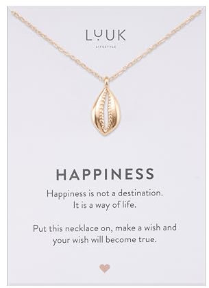 LUUK LIFESTYLE Collier femmes I filles avec pendentif coquillage I, vibrations été, bijoux de tous les jours, essentiel de voyage élégant, rose