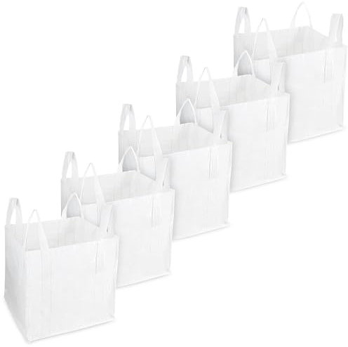 Deco Express Sacs à Déchets Commerciaux 500L, Tissu Industriel Résistant, 1 ou 1,5 Tonnes, Blanc, 80 x 80 x 80 cm (Blanc 1T - Lot de 5)