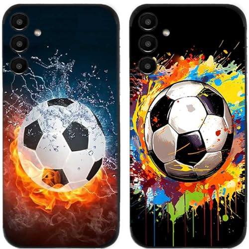 Generisch 2 Stück Bunter Fußball Musterdruck TPU Silikon Gel Handy Hülle Schutz Schutzhülle für Samsung Galaxy (A05S)