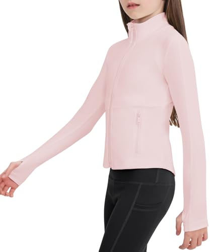 B&GCozy Veste d'équitation légère à fermeture éclair pour filles de 6 à 15 ans, rose, 8-9 ans