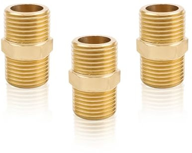 0XBIT Mamelon Double 1/2 Pouce, 3 Pièces Hexagonal Joint Fileté Mâle, Double Mamelon Hexagonal, Filetage Mâle à Filetage Mâle, pour Vannes, Conduites D'eau, Raccords de Tuyauterie