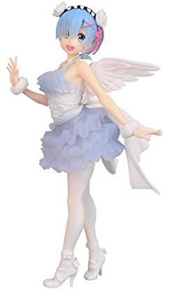 Rem and Ram Anime Girl Figures Rem Figure Angel Edition Ram Figure Demon Edition Standing Position Statue PVC Model Collectibles