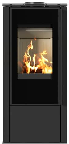 KRATKI Kaminofen HATI 5,5 kW – Stahl-Holzofen Ø150 mm Rauchabzug, Heizeinsatz Holz- effiziente Verbrennung und Clean-Glass-System - externe Luftzufuhr, nachhaltige Wärme