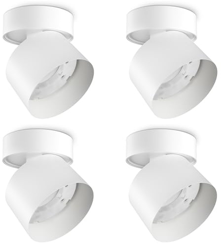 SSC-LUXon 4er Set Decken Aufbaustrahler SAMU weiß drehbar schwenkbar - Downlight passend für GX53 Leuchtmittel - Deckenspot für innen