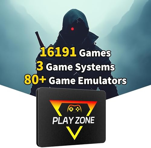 Game Console HDD with 3 Game Systems, Video Game Console with Built in 16191 Games, Emulator Console has 80+ Emulators, Game SSD for PC (Playzone)