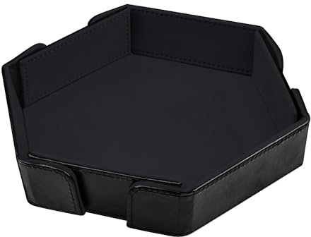 SIQUK Magnetisches Würfeltablett Hexagon Würfelbrett Faltbar Würfel Würfelbretter Sechseck Würfelteller Dice Tray, Schwarz