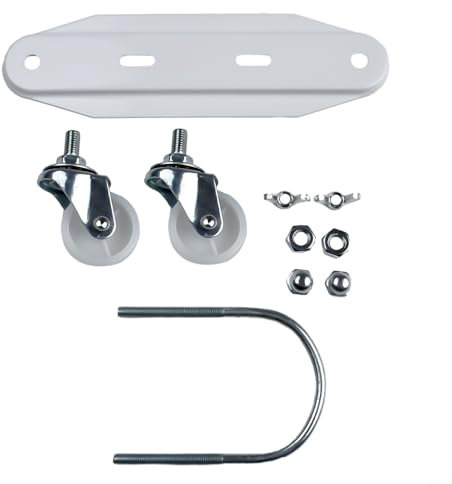 Entgoinggo 2 soportes de ruedas para calentadores eléctricos, soporte de radiador de acero al carbono, soporte de repuesto para radiador hidroeléctrico de aceite Ting (blanco)