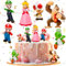 Ylinwtech 6 piezas Super Tarta Decoración,Tarta Figurita Decoracion,Adecuado para pasteles temáticos de fiestas,Adorno reutilizable de juguete para tartas de fiestas de cumpleaños infantiles