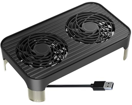 Network Devices Cooling Solution USB Dual Fan, Large Airflow USB Quiet Computer Fan Portable Compatible for Router TV Receiver DVR PlayStation Xbox Computer Cabinet Cooling