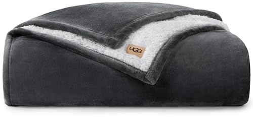 UGG Ariana Twin/Twin XL-Decke, Fleece, flauschig, wendbar, weich, flauschig, gemütlich, groß, warm, übergroße Bettdecke, maschinenwaschbar, Schlafzimmer-Dekoration für Wohnheim oder Bett, 152,4 x