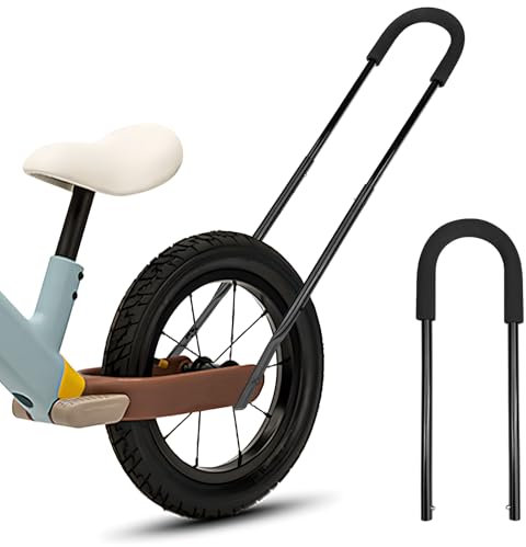 Absyrony Fahrradstange für Kinderfahrrad, 4 Hochhöhe Einstellbare Schiebestange Fahrrad Kinder, Fahrradstange, Fahrrad Schiebestange, Fahrrad Lernhilfe Stange, Schiebestange Fahrrad(Schwarz)