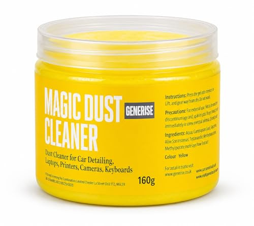 Generise Magic Cleaning Gel – Reusable Dust Remover Putty for Car Vents, Interiors, Keyboards, Laptops & More Multipurpose Cleaning Slime for Home, Office & Auto Detailing (160g Tub)
