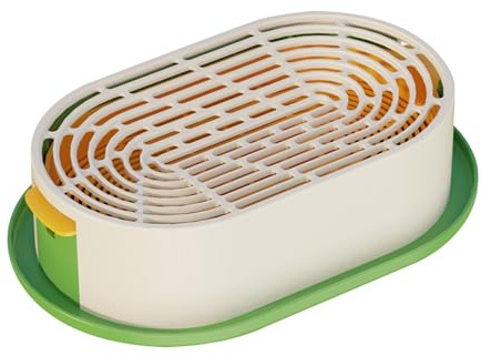 Harilla Pflanzkasten für Katzengras mit Starterschale, Keimschale für erdloses Pflanzen, stabiles 7,5 x 4,7 x 1,6 Zoll großes Kitten-Gras-Anzuchtset, Grün Und Gelb