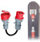 LNGJIN Prise CEE 3 phases 32 A, câble d'alimentation fort CEE, adaptateur de courant fort, adaptateur Schuko vers prise CEE, 220-415 V, étanche IP44, adaptateur courant fort pour chantiers