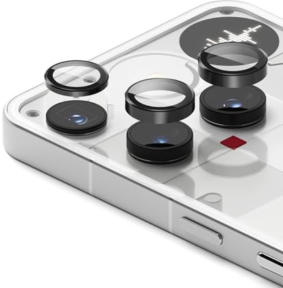 Ringke for Nothing Phone (3) Camera Lens Protector, Black (2P) | Camera Lens Frame Glass, Individual Metal Ring Cover, 9H Anti-Scratch Tempered Glass, Easy Installation Tray