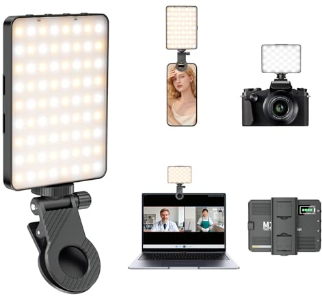 GMETAL Tragbare Selfie Light Videokonferenzbeleuchtung mit Clip und Kamerastativ-Adapter