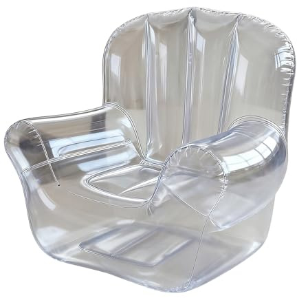 jamgeery Aufblasbarer Stuhl, Transparenter Aufblasbarer Sofa Bequemes Luftsofa Aufblasbare Couch Luftsessel Gartenmöbel Für Drinnen Schlafzimmer Balkon Outdoor Garten, 100x95x90cm