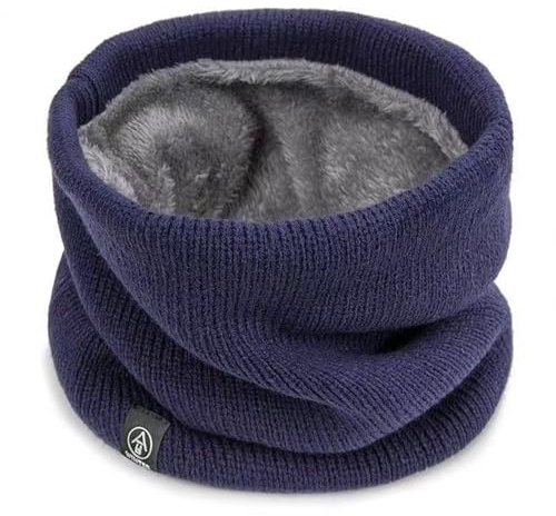 Falafoty Winter Baby Mädchen Jungen Schlauchschal,Warmer Dicker Fleece Flauschig Schal,Winter Halswärmer Loop Schal Rund Winddicht Halstücher Für Kinder Erwachsene Herbst Indoor Outdoor (Marineblau)