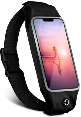 moex Handy Laufgürtel für Realme GT 8 Pro Lauftasche Jogging Tasche Wasserdicht, Running Belt Touch Fenster leicht, Laufgurt Handytasche zum Joggen Bauchtasche Sport, Schwarz