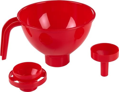 Rigamonti Imbuto per vasetti e bottiglie. Imbuto da cucina con 2 riduttori. Imbuto invasatore con diametro 17,5cm. Per uso professionale e casalingo.
