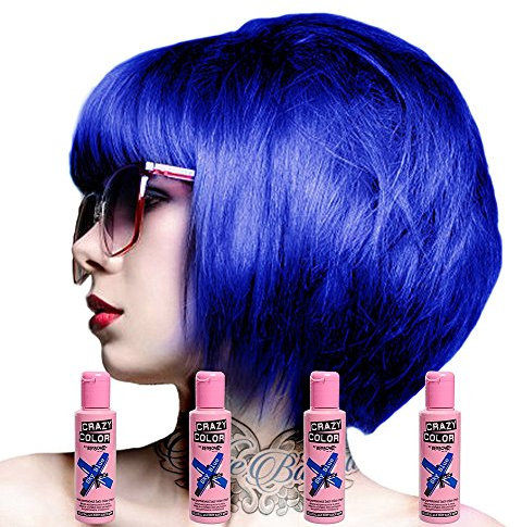 X4 Renbow Crazy Color Conditioning Hair Colour Cream 100ml - Sky Blue by Renbow