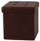 Ashley Mills New Ottoman Foldaway Storage Blanket Toy Box Faux Leather Chocolate